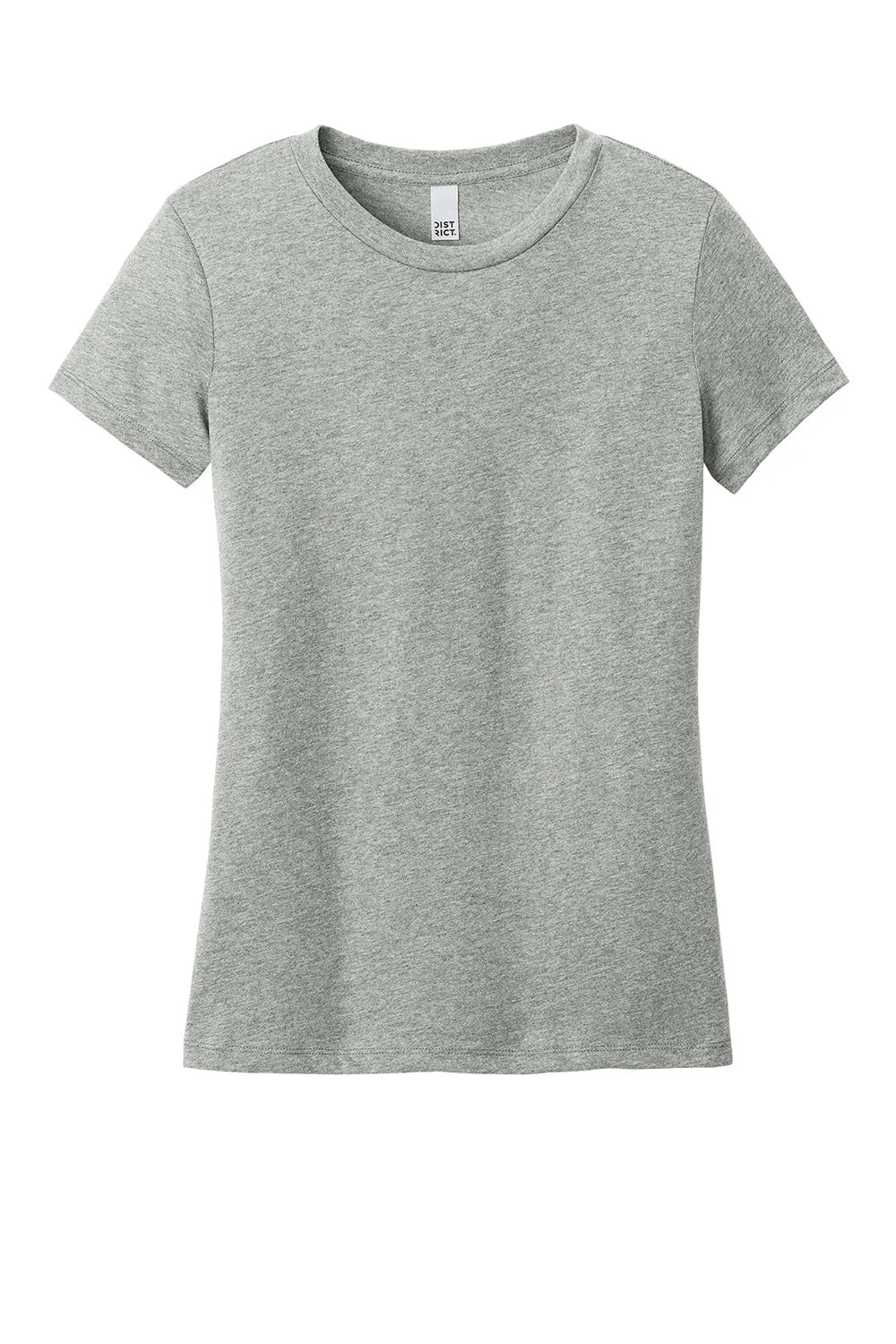 District Womens Perfect Weight CVC Short Sleeve Crewneck T-Shirt - Heather Light Grey  Buy new Clothing District