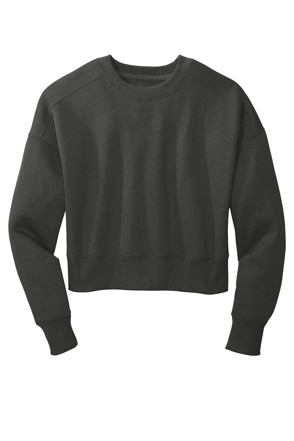 District Womens Perfect Weight Fleece Cropped Crewneck Sweatshirt - Charcoal Grey  Buy new Clothing District