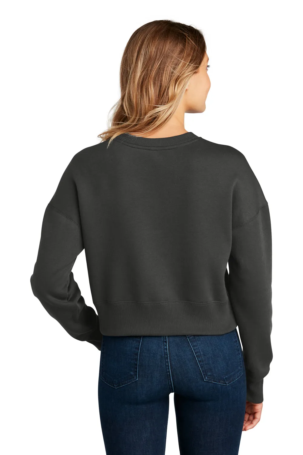 District Womens Perfect Weight Fleece Cropped Crewneck Sweatshirt - Charcoal Grey  Buy new Clothing District