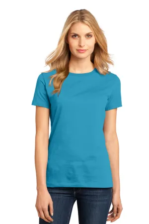 District Womens Perfect Weight Short Sleeve Crewneck T-Shirt - Bright Turquoise Blue - Closeout  Buy new Clothing District