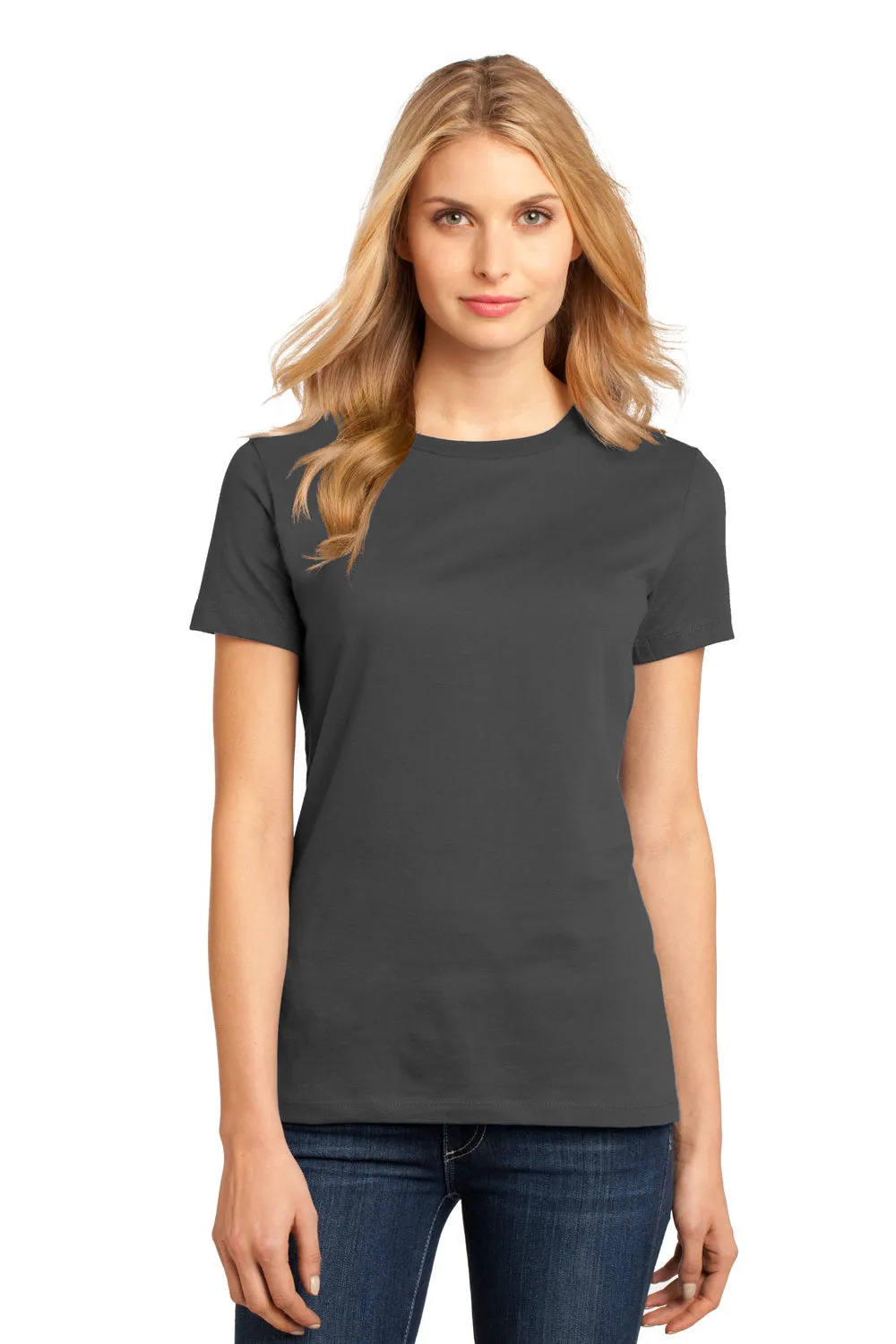 District Womens Perfect Weight Short Sleeve Crewneck T-Shirt - Charcoal Grey  Buy new Clothing District