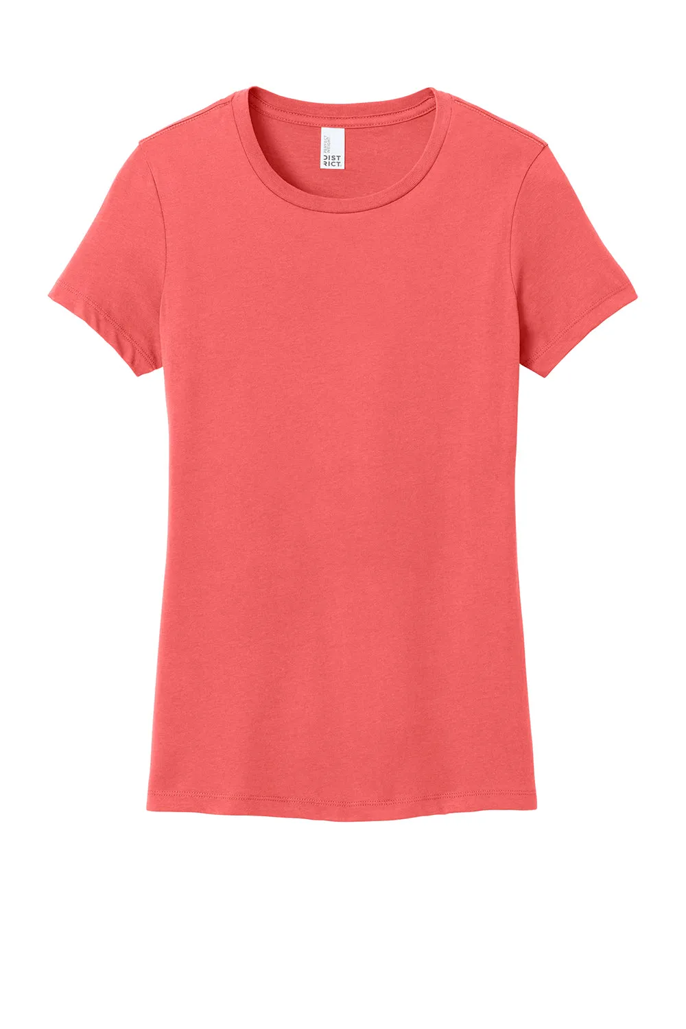 District Womens Perfect Weight Short Sleeve Crewneck T-Shirt - Coral - Closeout  Buy new Clothing District