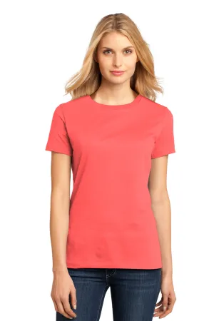 District Womens Perfect Weight Short Sleeve Crewneck T-Shirt - Coral - Closeout  Buy new Clothing District