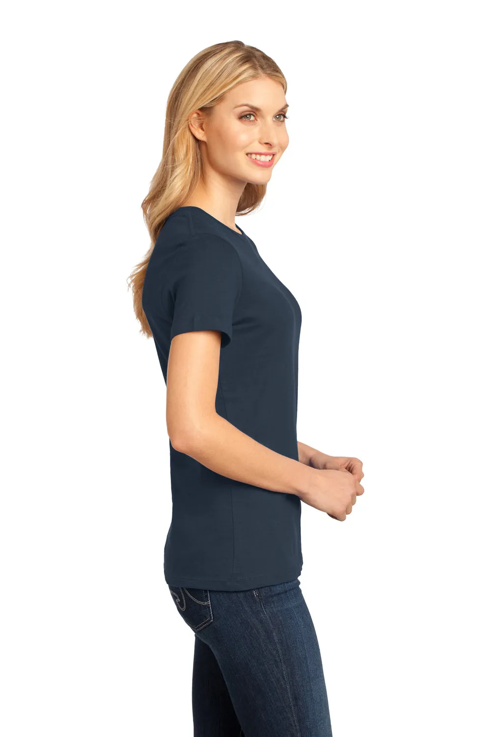 District Womens Perfect Weight Short Sleeve Crewneck T-Shirt - New Navy Blue  Buy new Clothing District