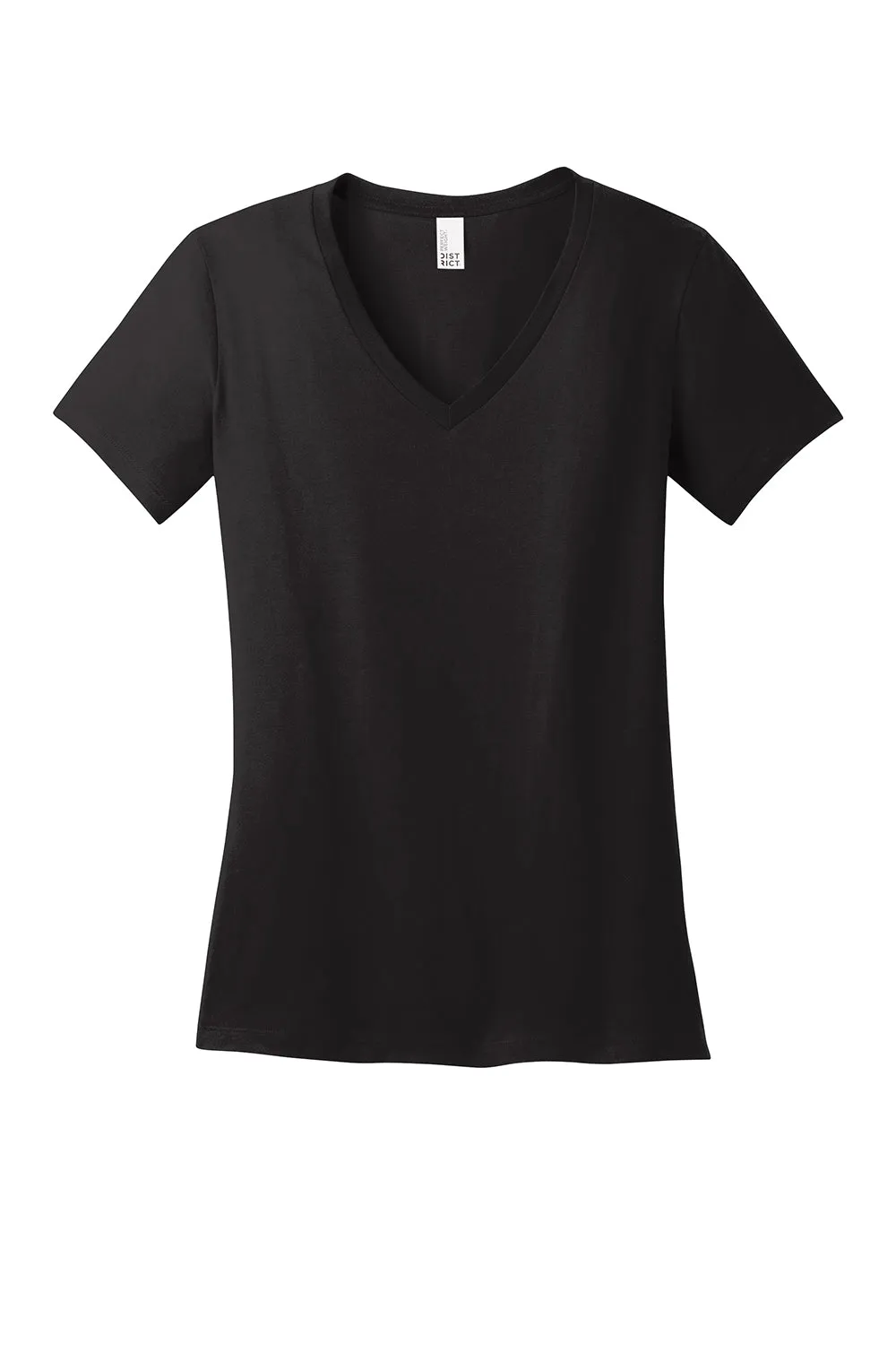 District Womens Perfect Weight Short Sleeve V-Neck T-Shirt - Jet Black  Buy new Clothing District
