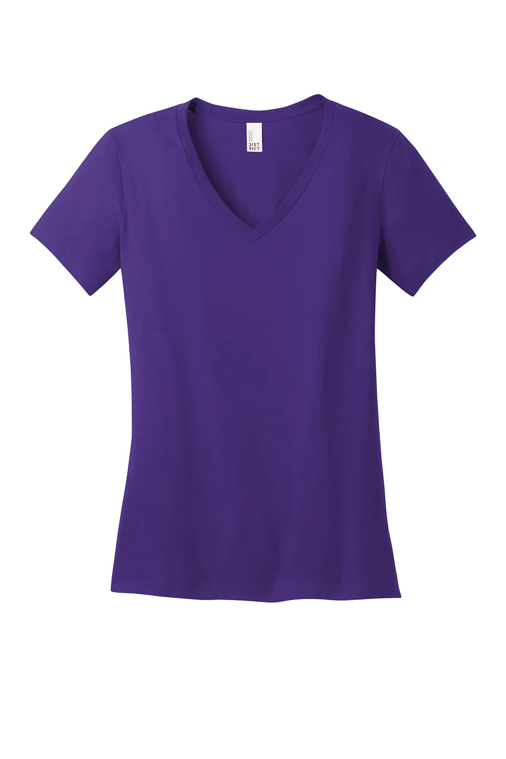 District Womens Perfect Weight Short Sleeve V-Neck T-Shirt - Purple - Closeout  Buy new Clothing District