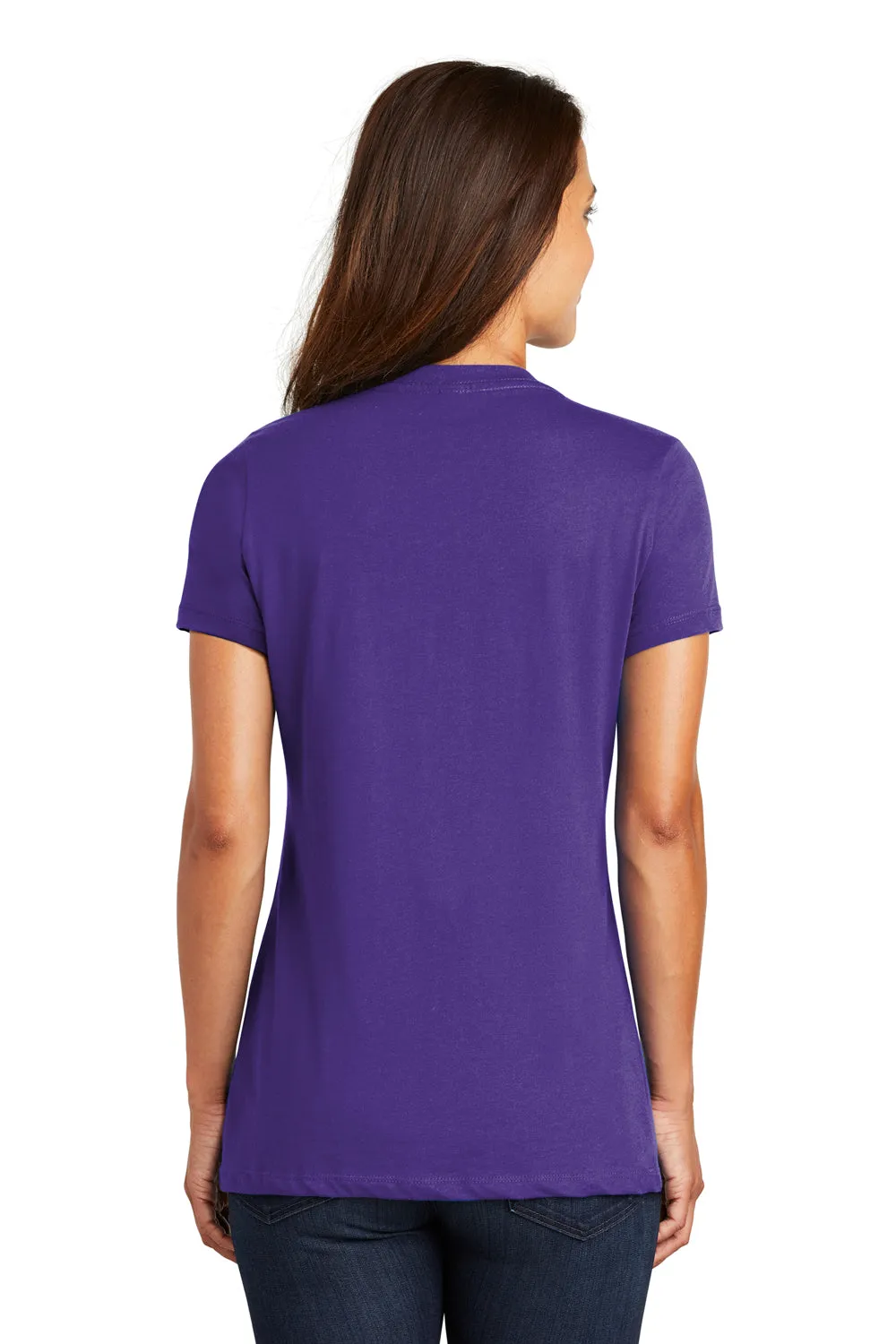 District Womens Perfect Weight Short Sleeve V-Neck T-Shirt - Purple - Closeout  Buy new Clothing District
