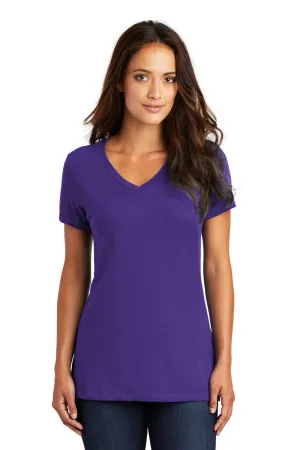 District Womens Perfect Weight Short Sleeve V-Neck T-Shirt - Purple - Closeout  Buy new Clothing District