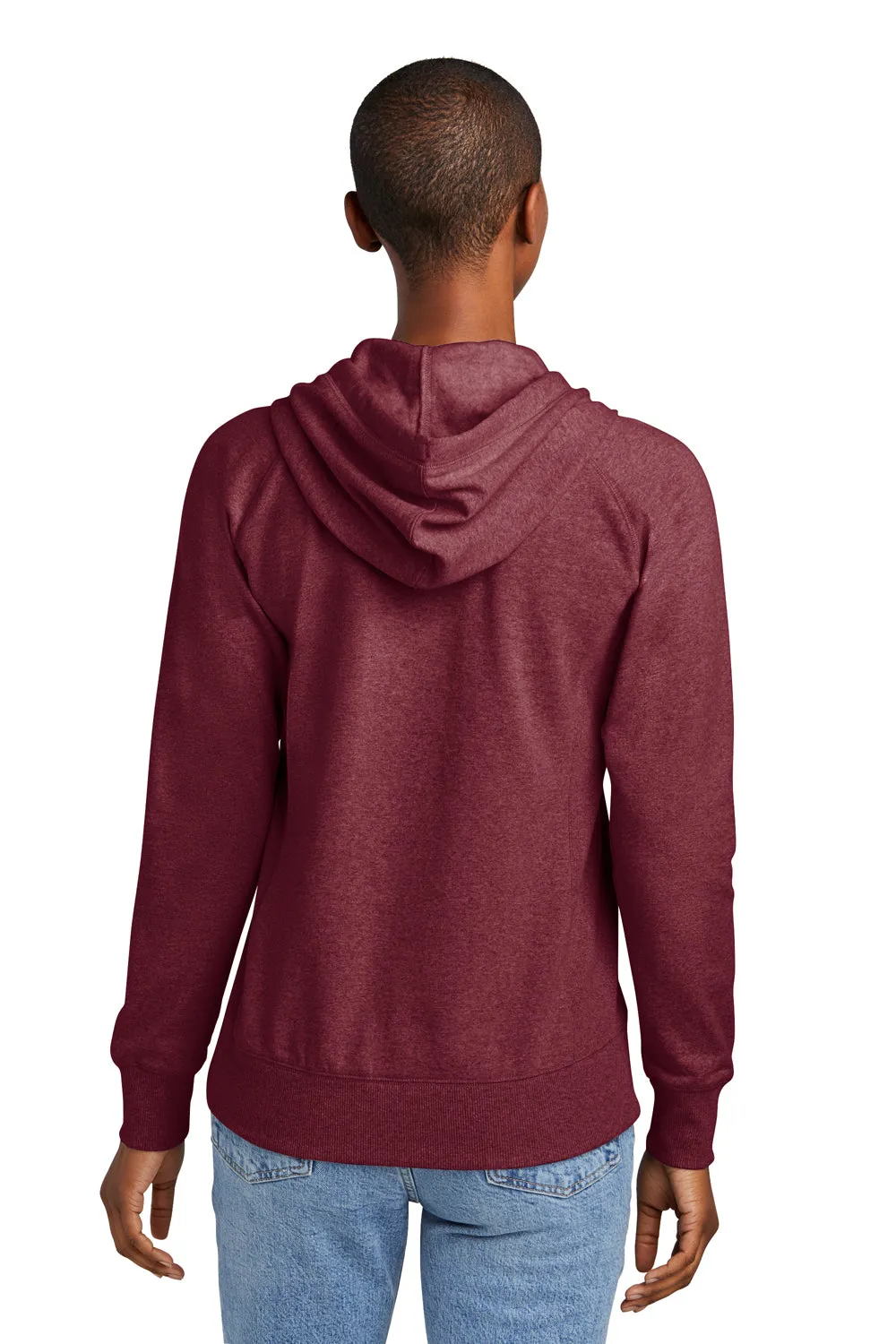 District Womens Re-Fleece Hooded Sweatshirt Hoodie w/ Pouch Pocket - Heather Maroon  Buy new Clothing District
