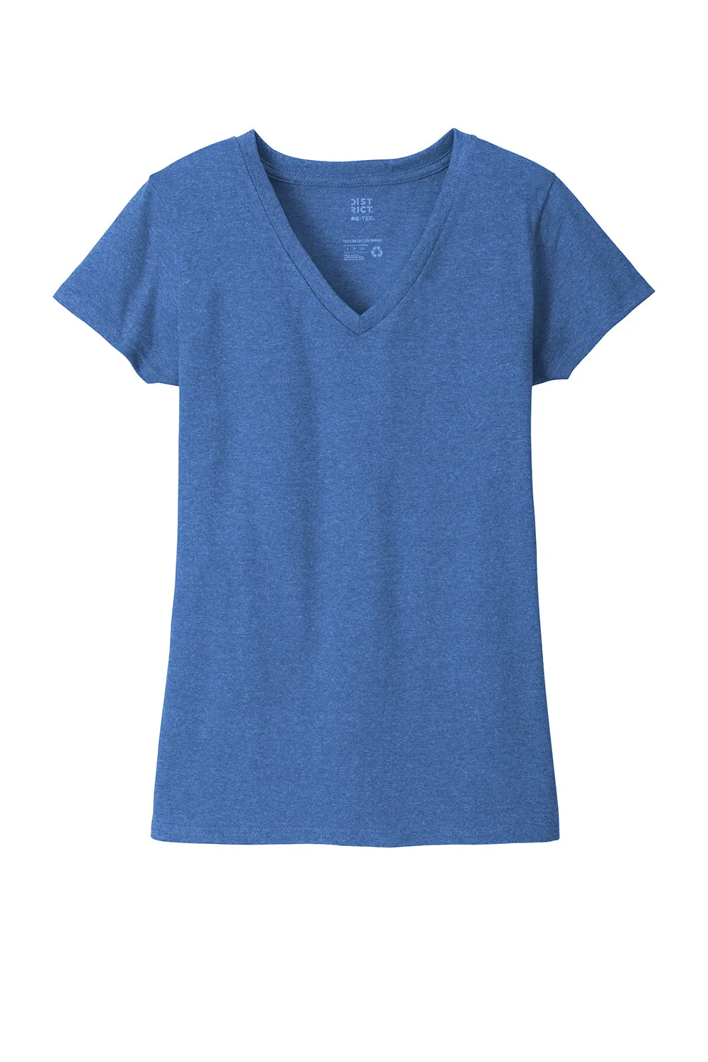 District Womens Re-Tee Short Sleeve V-Neck T-Shirt - Heather Blue  Buy new Clothing District