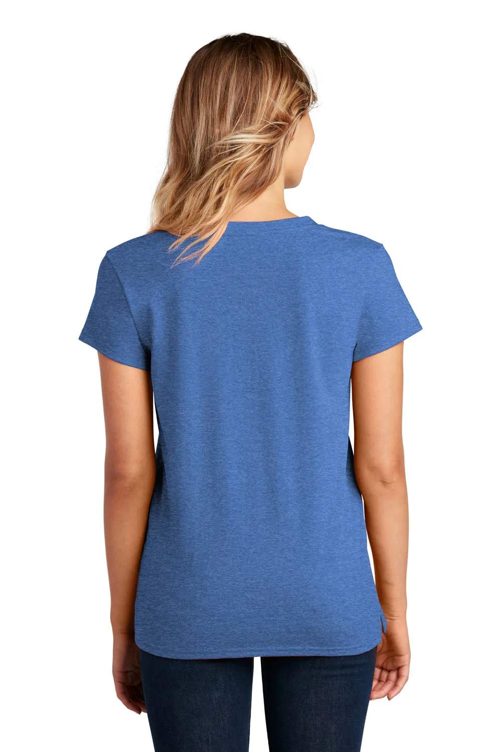 District Womens Re-Tee Short Sleeve V-Neck T-Shirt - Heather Blue  Buy new Clothing District