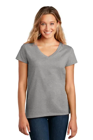 District Womens Re-Tee Short Sleeve V-Neck T-Shirt - Heather Light Grey  Buy new Clothing District