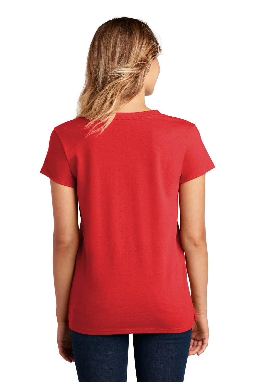 District Womens Re-Tee Short Sleeve V-Neck T-Shirt - Ruby Red  Buy new Clothing District