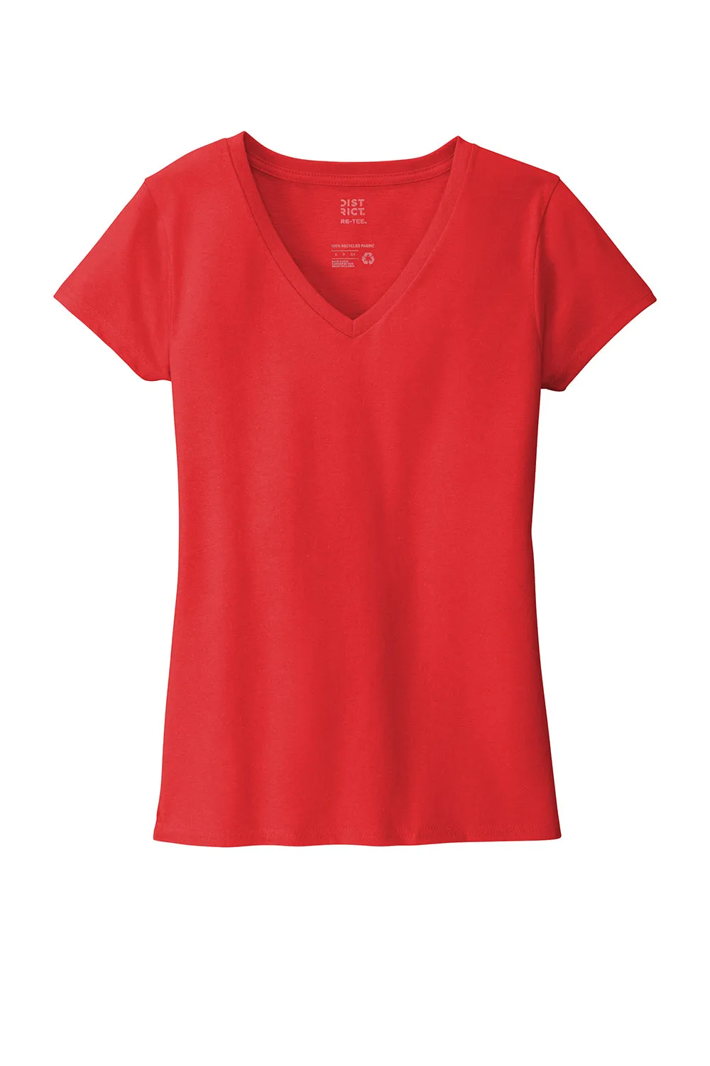 District Womens Re-Tee Short Sleeve V-Neck T-Shirt - Ruby Red  Buy new Clothing District