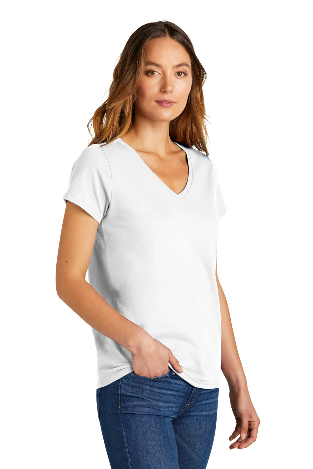 District Womens The Concert Short Sleeve V-Neck T-Shirt - White  Buy new Clothing District