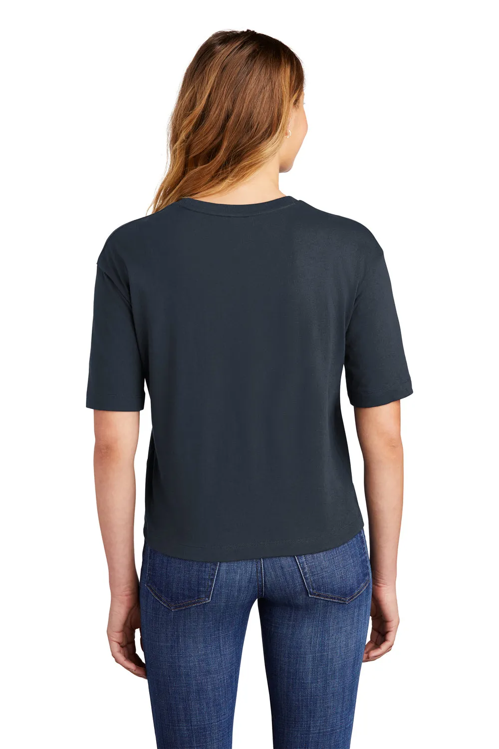 District Womens Very Important Boxy Short Sleeve Crewneck T-Shirt - New Navy Blue - Closeout  Buy new Clothing District