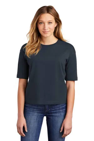 District Womens Very Important Boxy Short Sleeve Crewneck T-Shirt - New Navy Blue - Closeout  Buy new Clothing District
