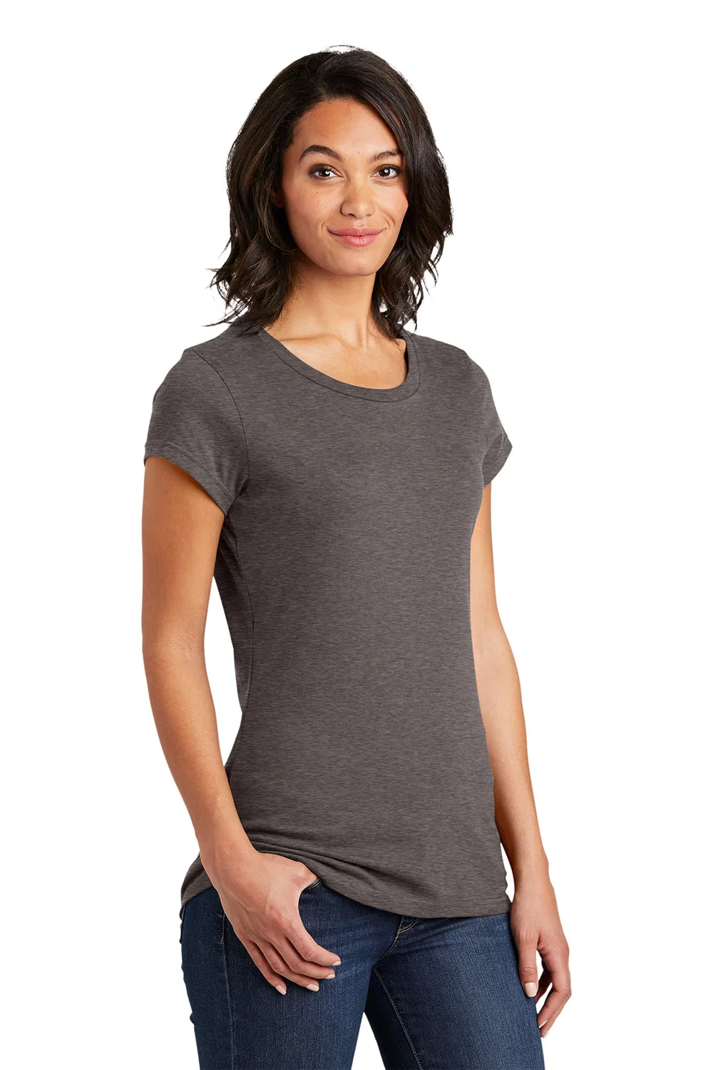 District Womens Very Important Short Sleeve Crewneck T-Shirt - Heather Brown - Closeout  Buy new Clothing District