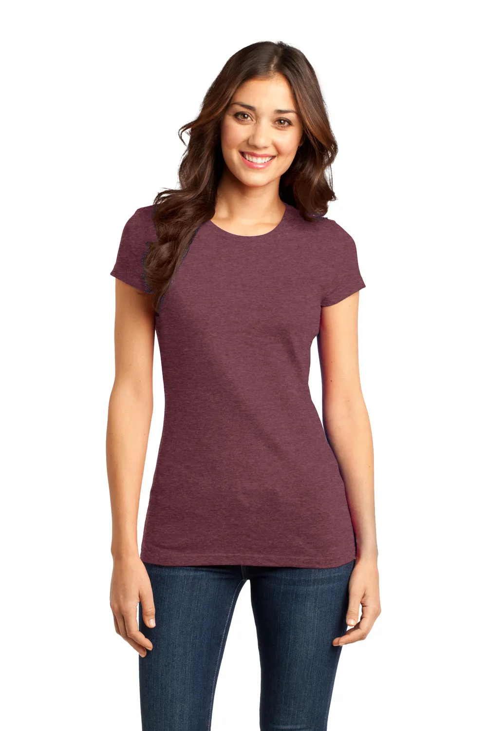 District Womens Very Important Short Sleeve Crewneck T-Shirt - Heather Cardinal Red - Closeout  Buy new Clothing District