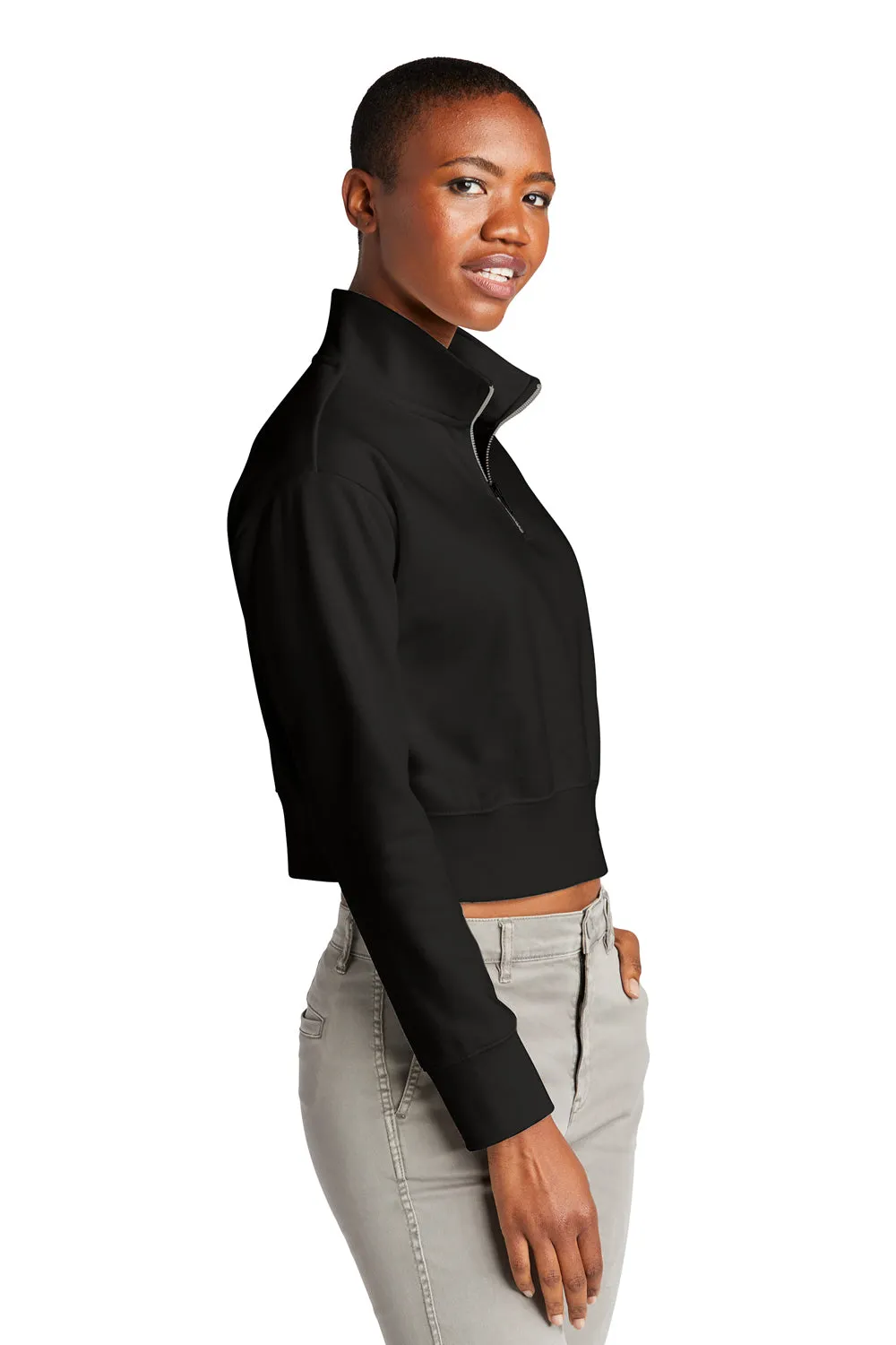 District Womens V.I.T. Fleece 1/4 Zip Sweatshirt - Black  Buy new Clothing District