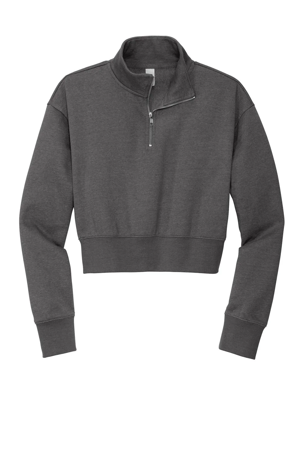 District Womens V.I.T. Fleece 1/4 Zip Sweatshirt - Heather Charcoal Grey  Buy new Clothing District