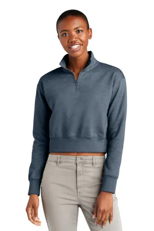 District Womens V.I.T. Fleece 1/4 Zip Sweatshirt - Heather Flint Blue  Buy new Clothing District