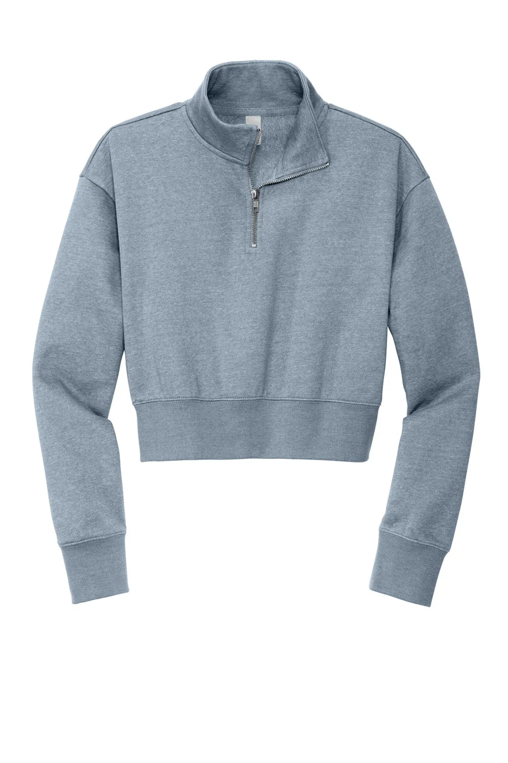 District Womens V.I.T. Fleece 1/4 Zip Sweatshirt - Heather Flint Blue  Buy new Clothing District