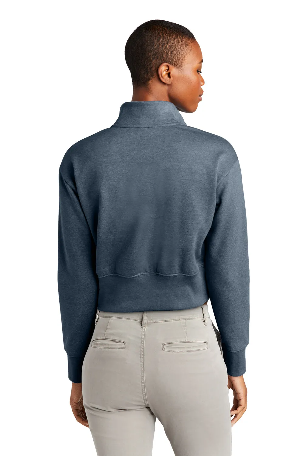 District Womens V.I.T. Fleece 1/4 Zip Sweatshirt - Heather Flint Blue  Buy new Clothing District