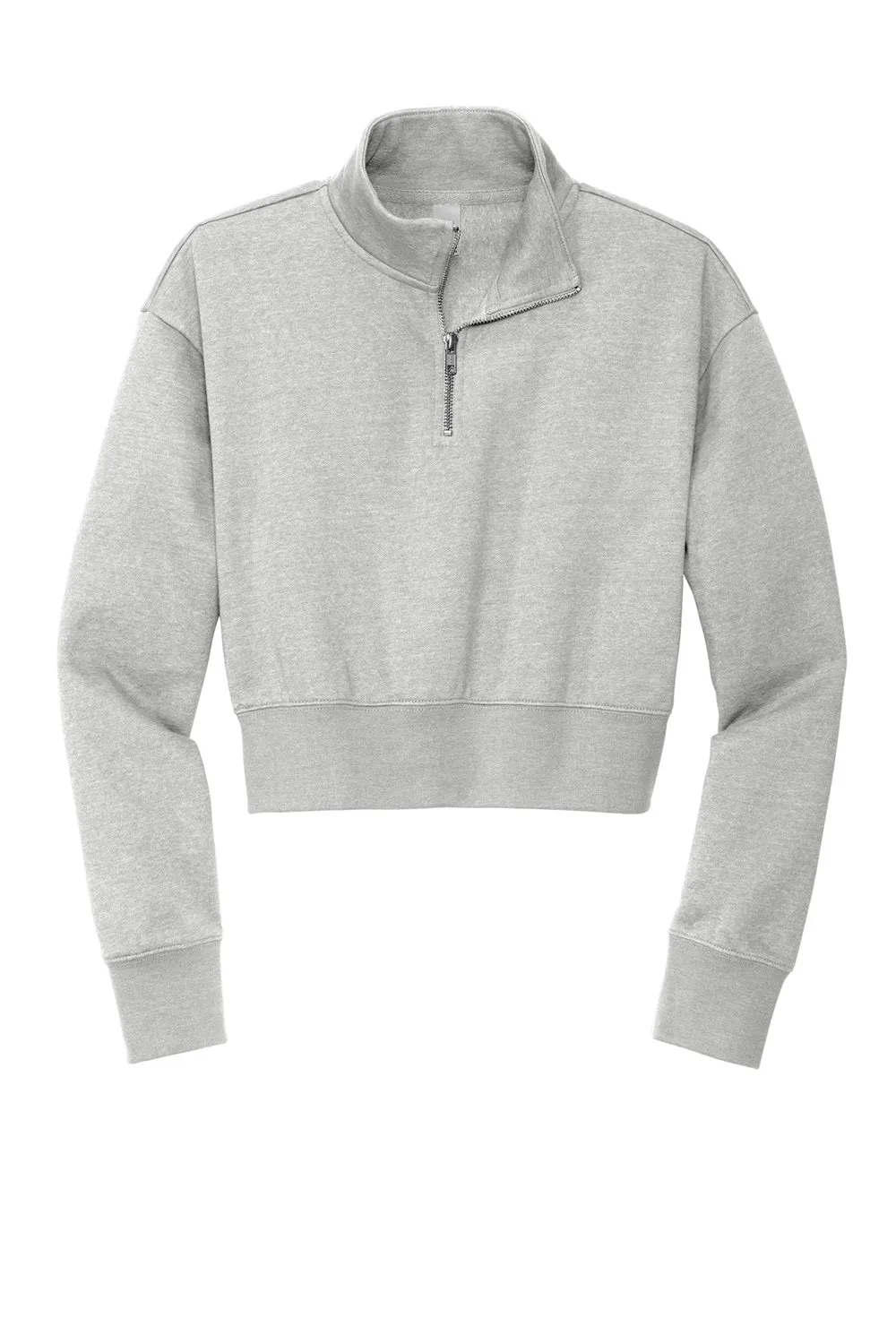 District Womens V.I.T. Fleece 1/4 Zip Sweatshirt - Heather Light Grey  Buy new Clothing District