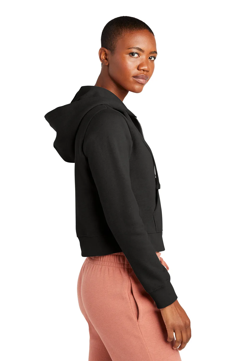 District Womens V.I.T. Fleece Full Zip Hooded Sweatshirt Hoodie w/ Pockets - Black  Buy new Clothing District