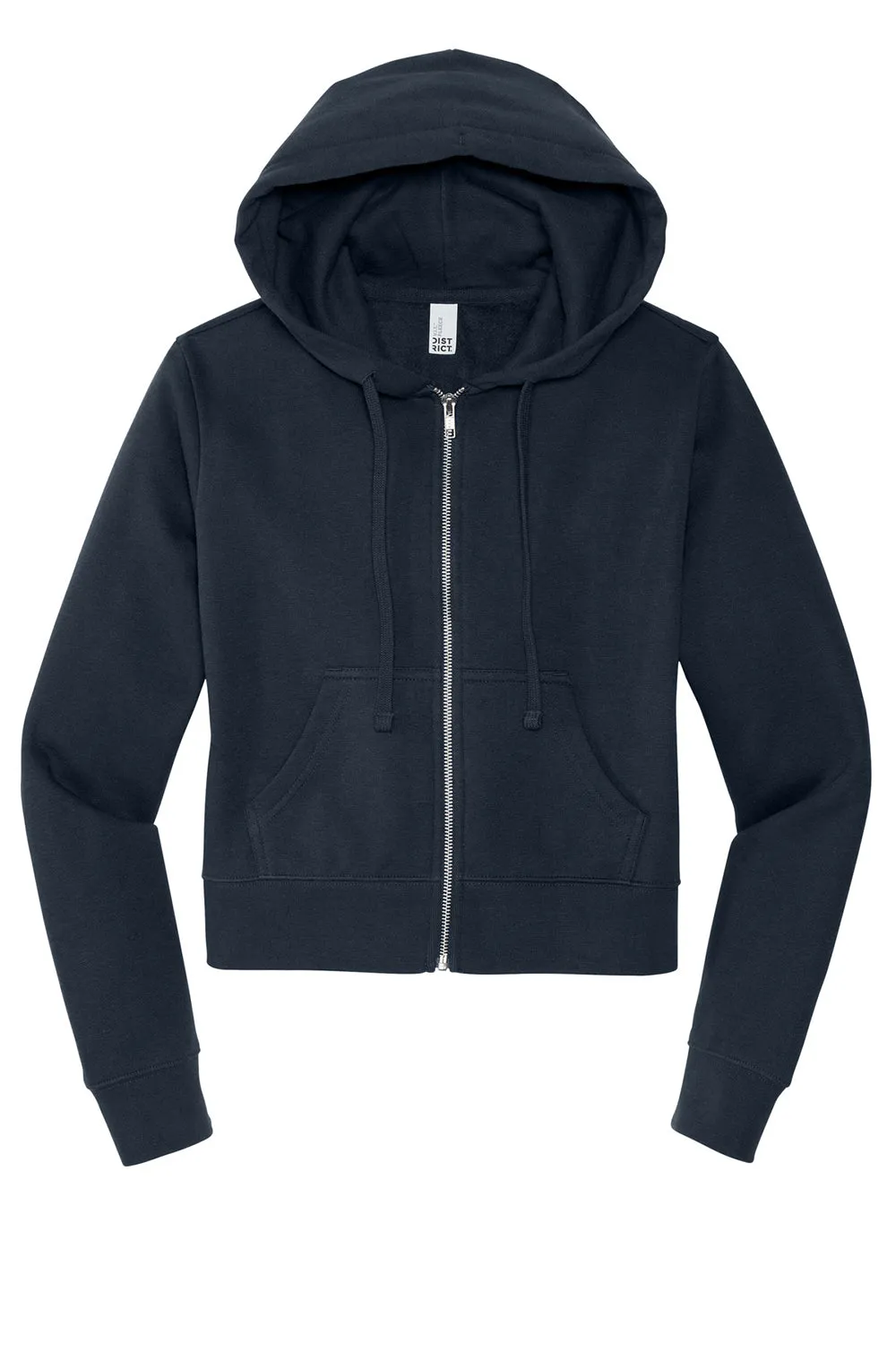District Womens V.I.T. Fleece Full Zip Hooded Sweatshirt Hoodie w/ Pockets - New Navy Blue  Buy new Clothing District