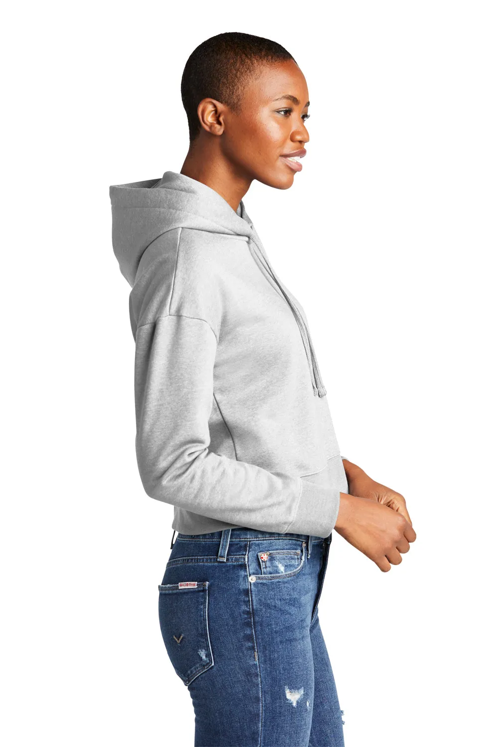 District Womens V.I.T. Fleece Hooded Sweatshirt Hoodie - Heather Light Grey  Buy new Clothing District
