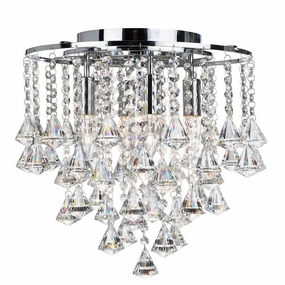 Dorchester 4 Light Flush Chrome & Crystal Ceiling Light soft glow ceiling light