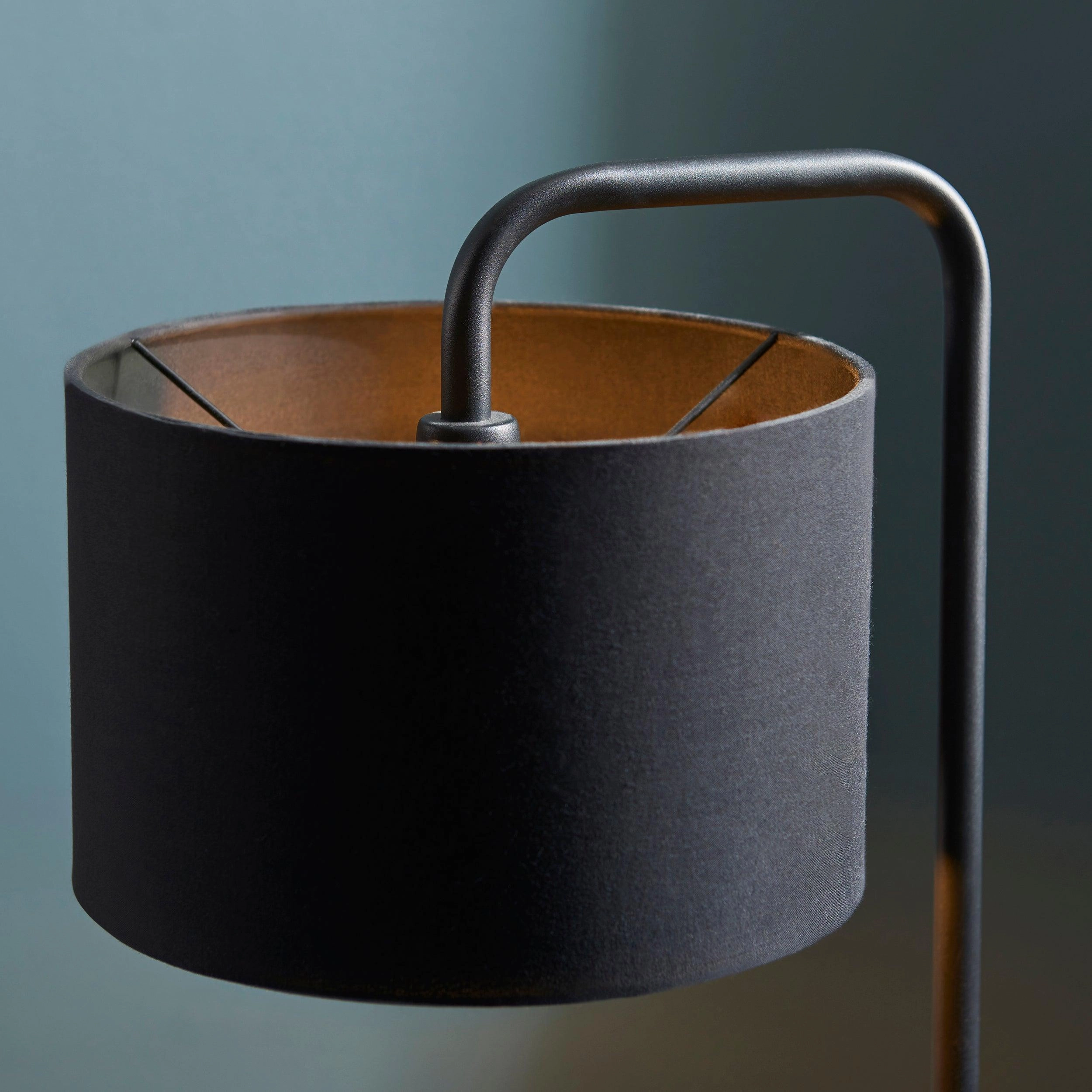 Dorset Black Table Lamp - Black 23cm Shade
