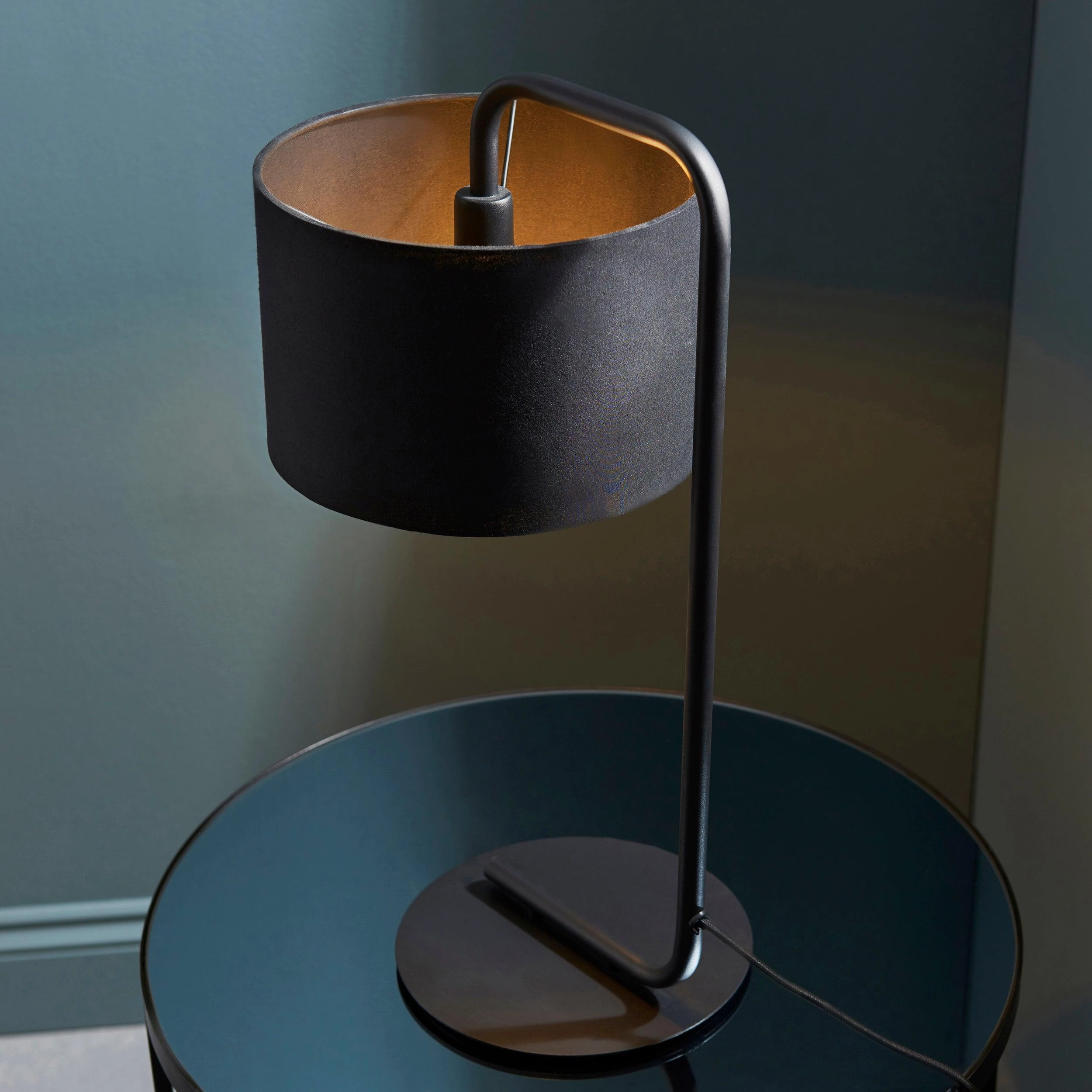Dorset Black Table Lamp - Black 23cm Shade