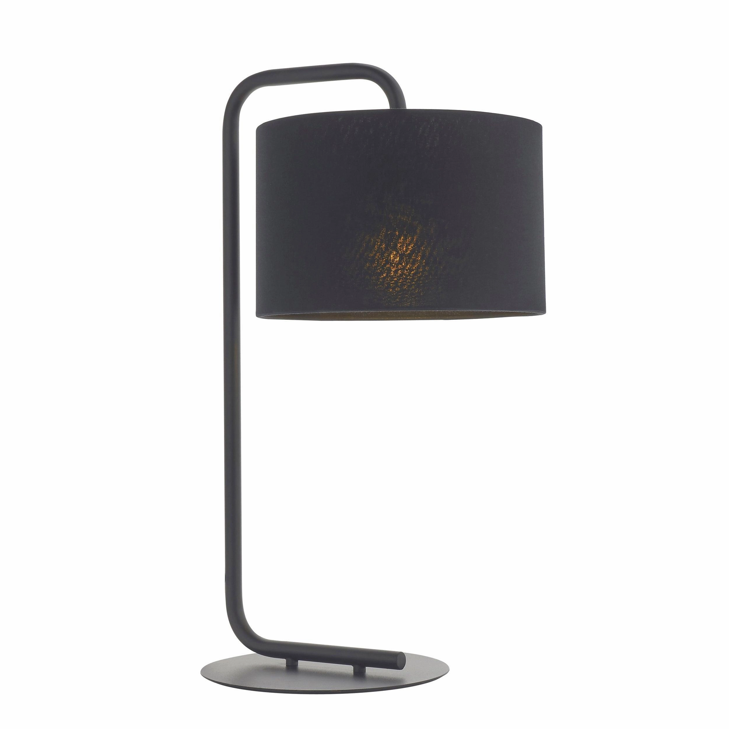 Dorset Black Table Lamp - Black 23cm Shade energy-saving LED light