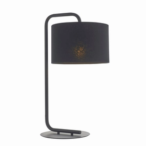 Dorset Black Table Lamp - Black 23cm Shade energy-saving LED light