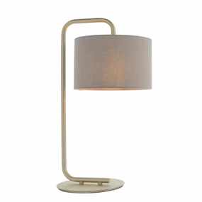 Dorset Gold Table Lamp - Slate Grey 23cm Shade energy-saving LED light