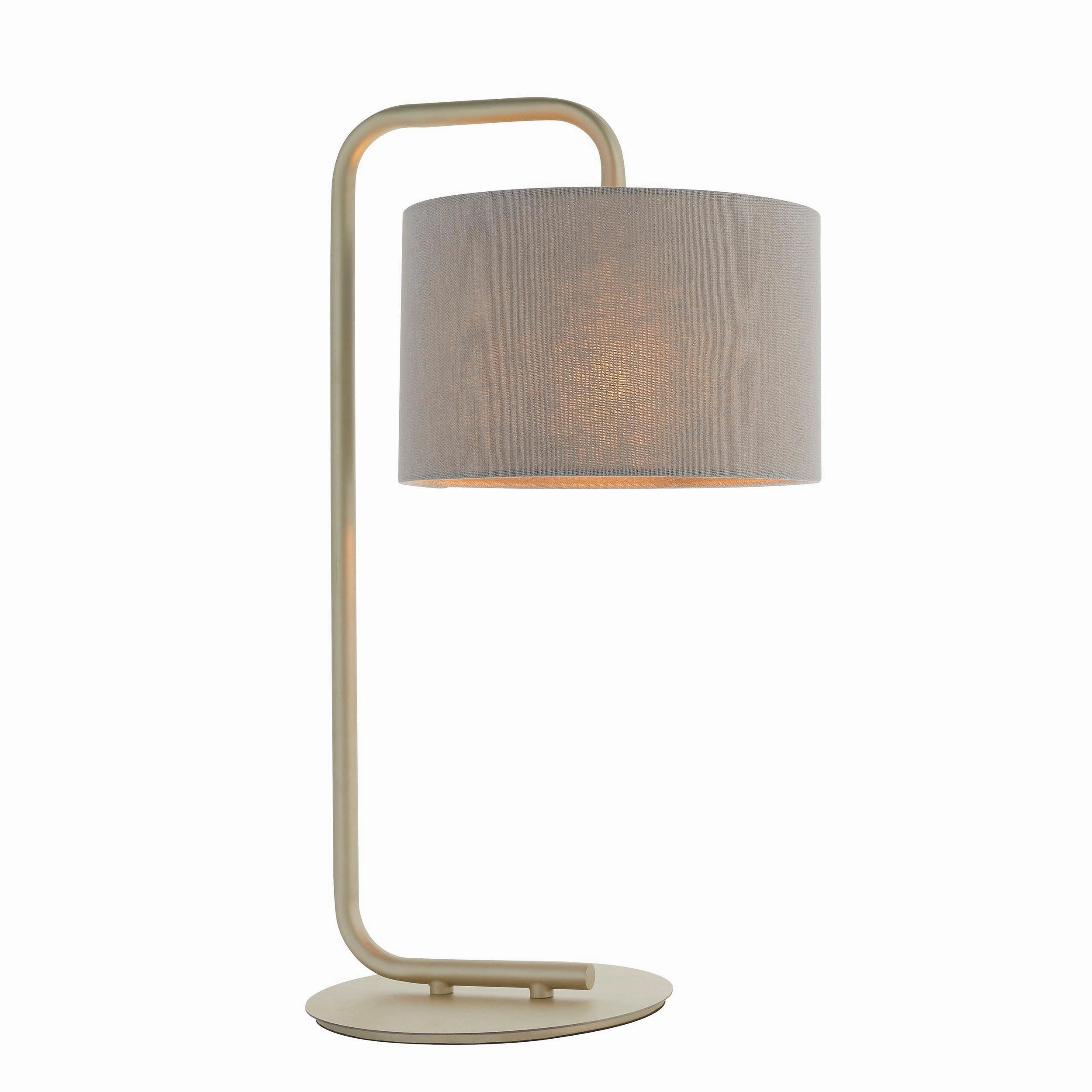 Dorset Gold Table Lamp - Slate Grey 23cm Shade energy-saving LED light