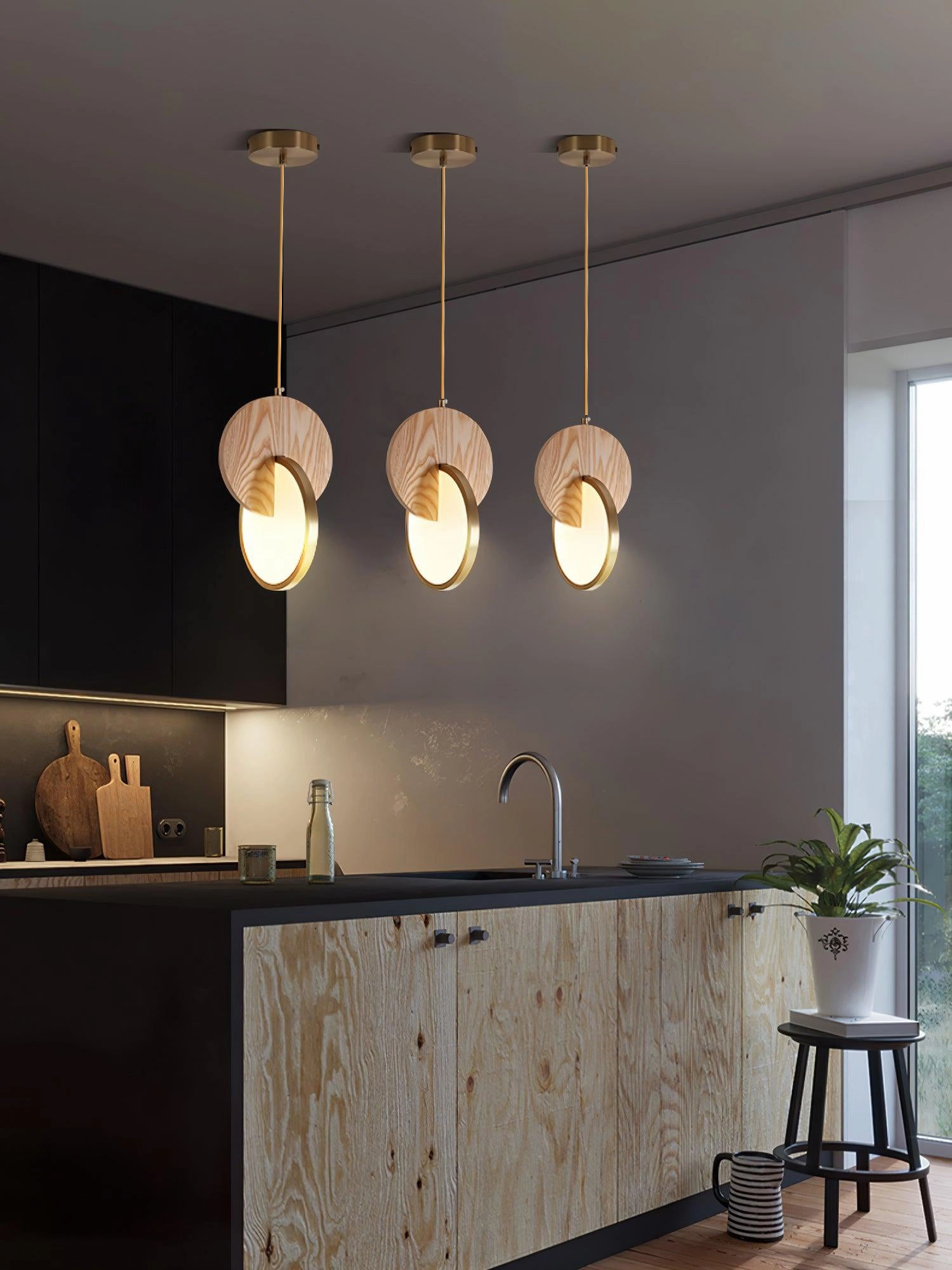Double Disk Pendant Lamp
