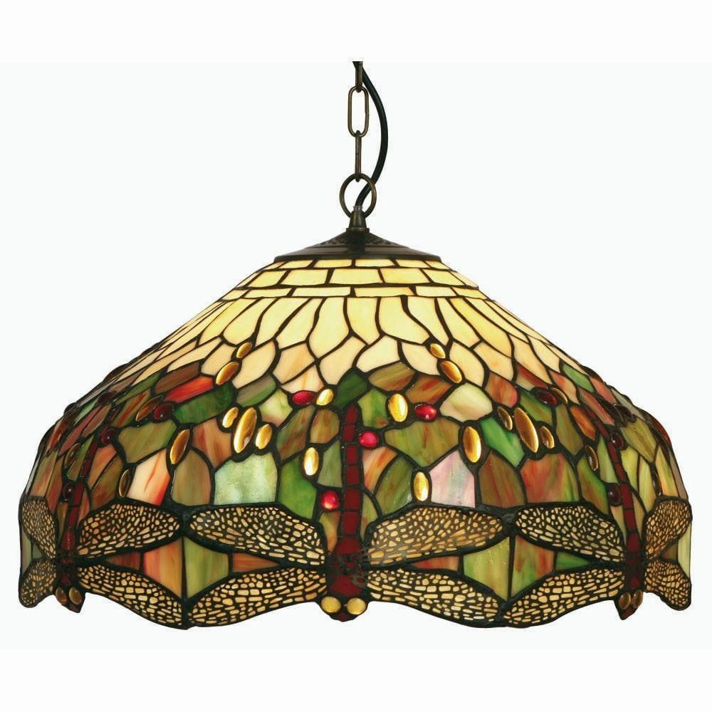 Dragonfly Large Tiffany Ceiling Light, single bulb fitting - Open Box recessed ceiling spot lamp
