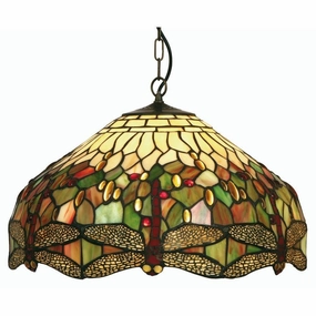 Dragonfly Large Tiffany Ceiling Light, single bulb fitting - Open Box recessed ceiling spot lamp