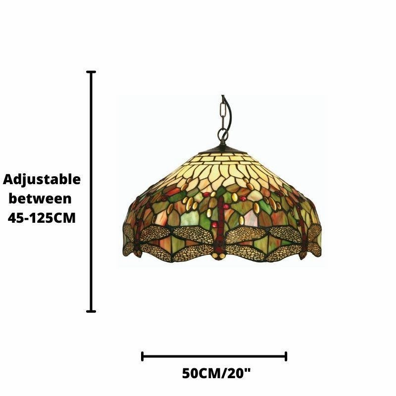 Dragonfly Large Tiffany Ceiling Light, single bulb fitting - Open Box