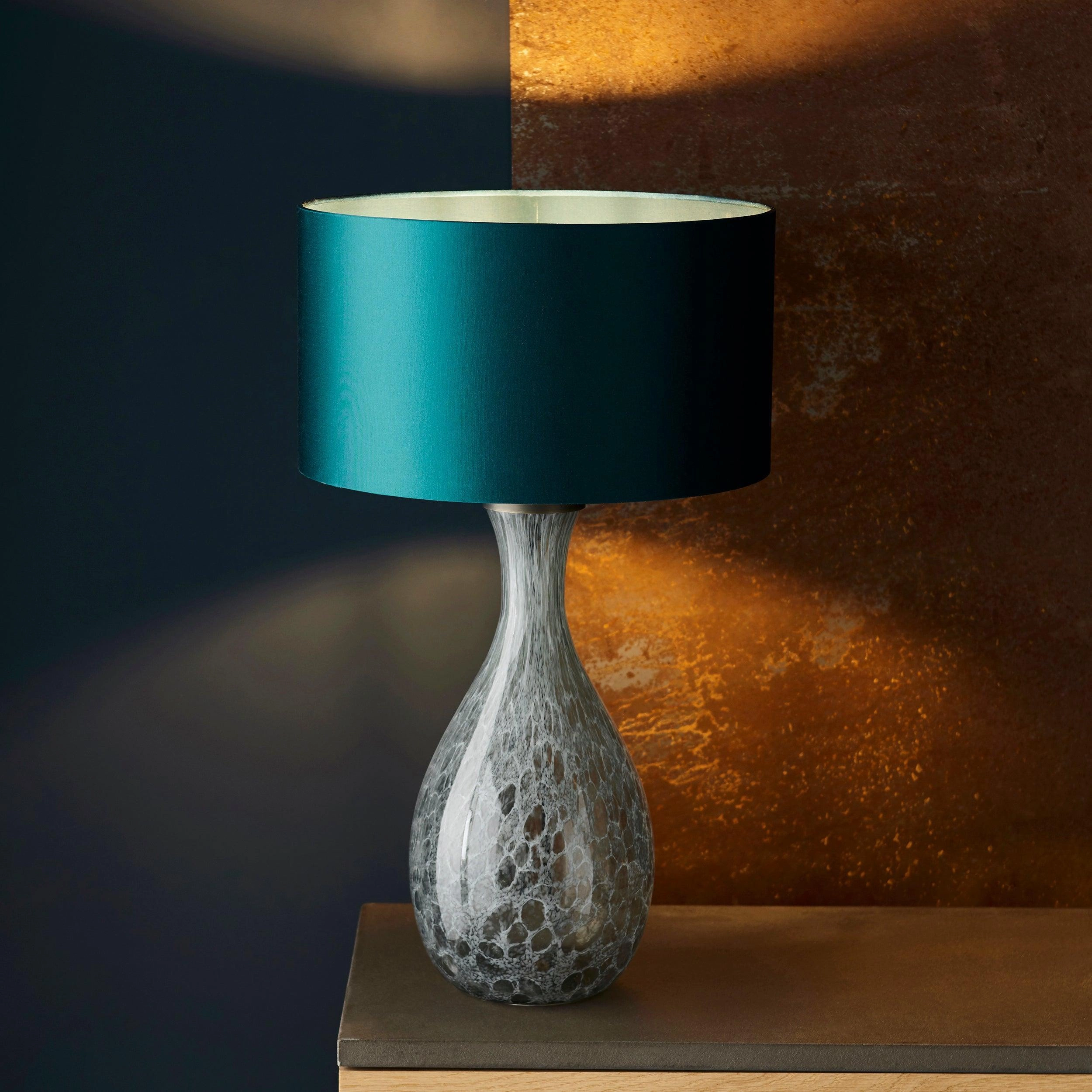 Drandle Large White & Grey Glass Table Lamp Base