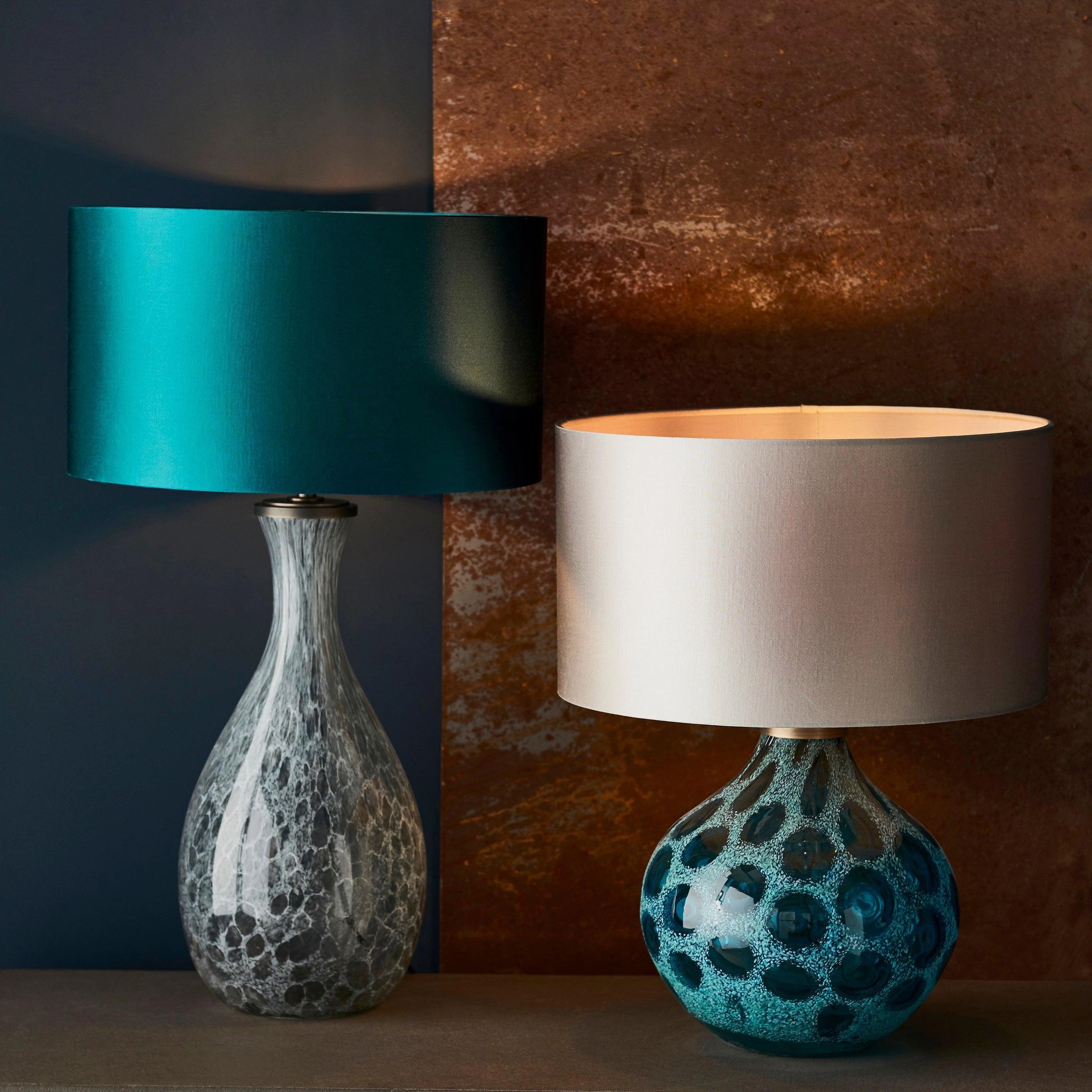 Drandle Large White & Grey Glass Table Lamp Base