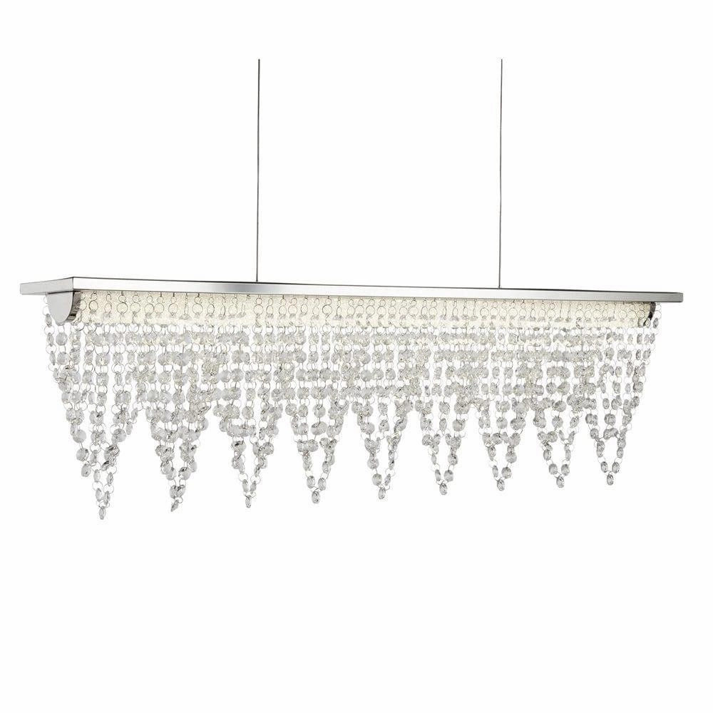 Drape LED Polished Chrome & Crystal Ceiling Bar Searchlight soft glow ceiling light