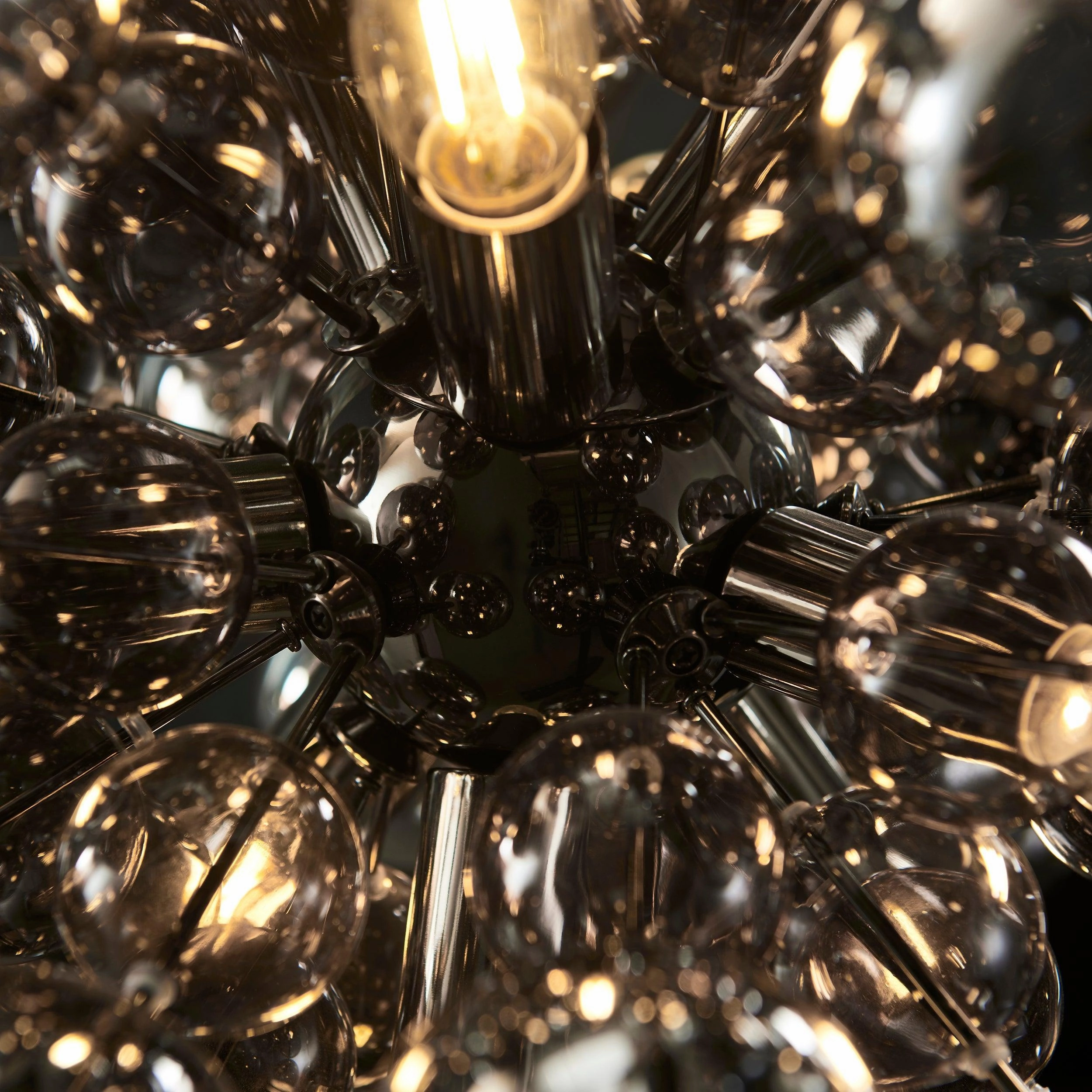 Dreamscape Black Chrome Pendant With Tinted Glass Spheres