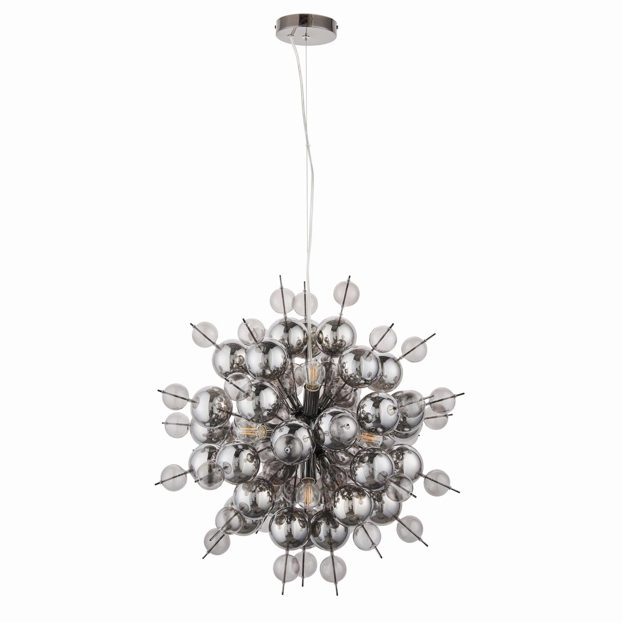 Dreamscape Black Chrome Pendant With Tinted Glass Spheres