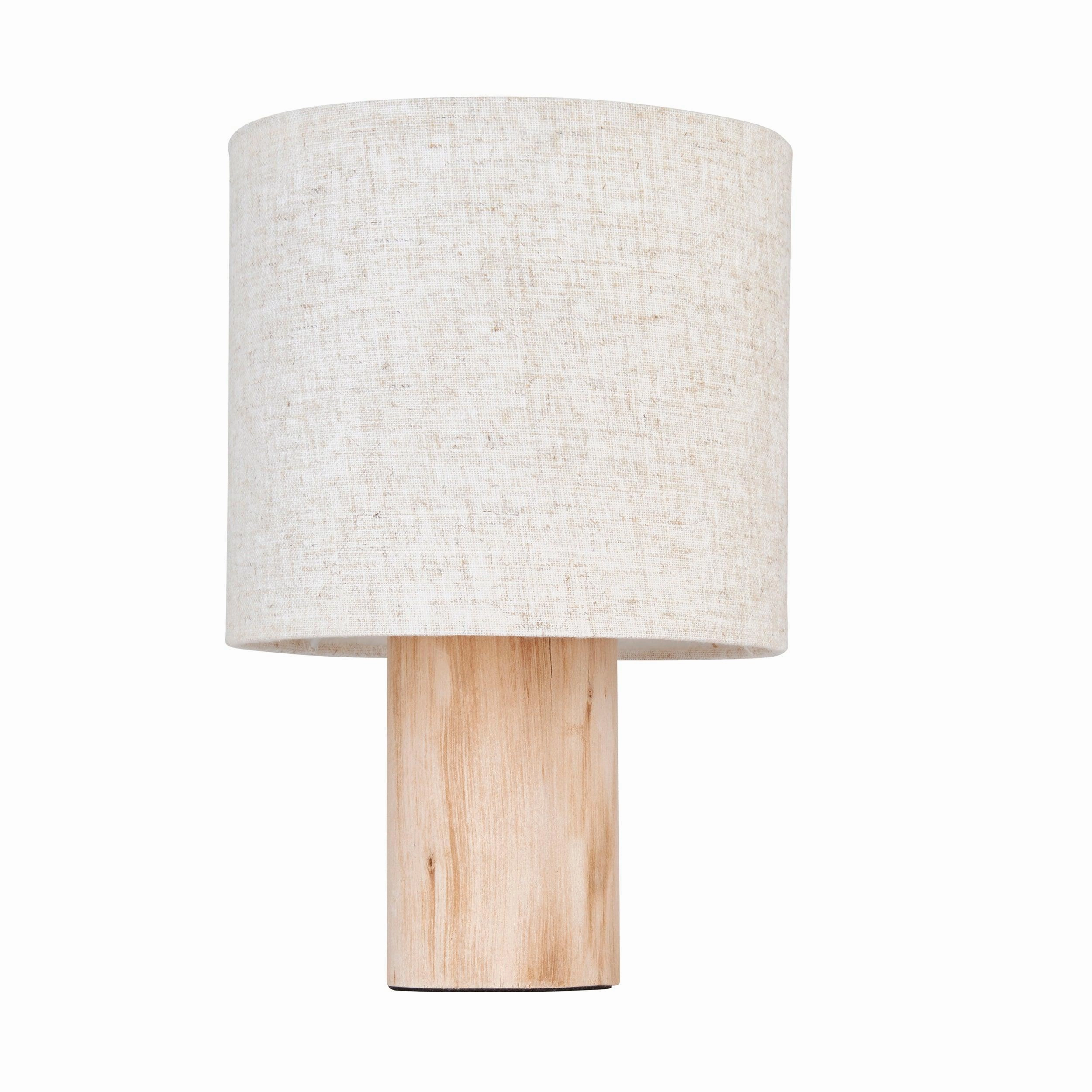 Durban 1 Light Wooden Base Table Lamp With Linen Shade