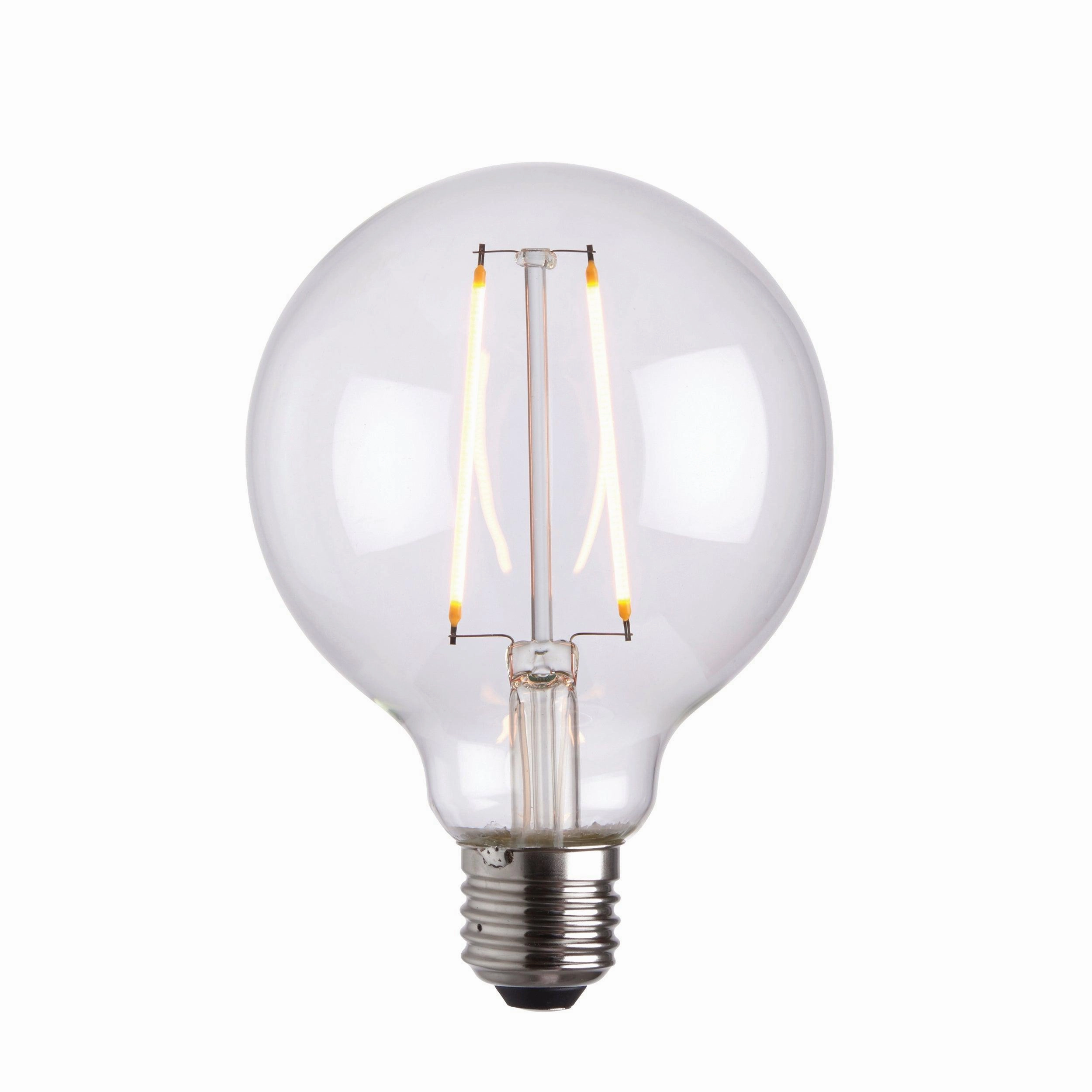 E27 Globe Filament 2w LED Dimmable Light Bulb - 95mm Dia contemporary ceiling fixture